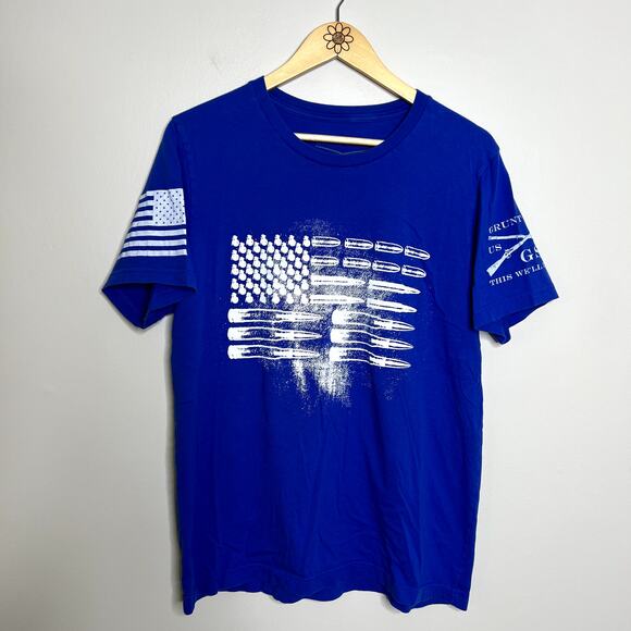Men's Grunt Style Blue Graphic Short Sleeve Tshirt - Picture 1 of 4